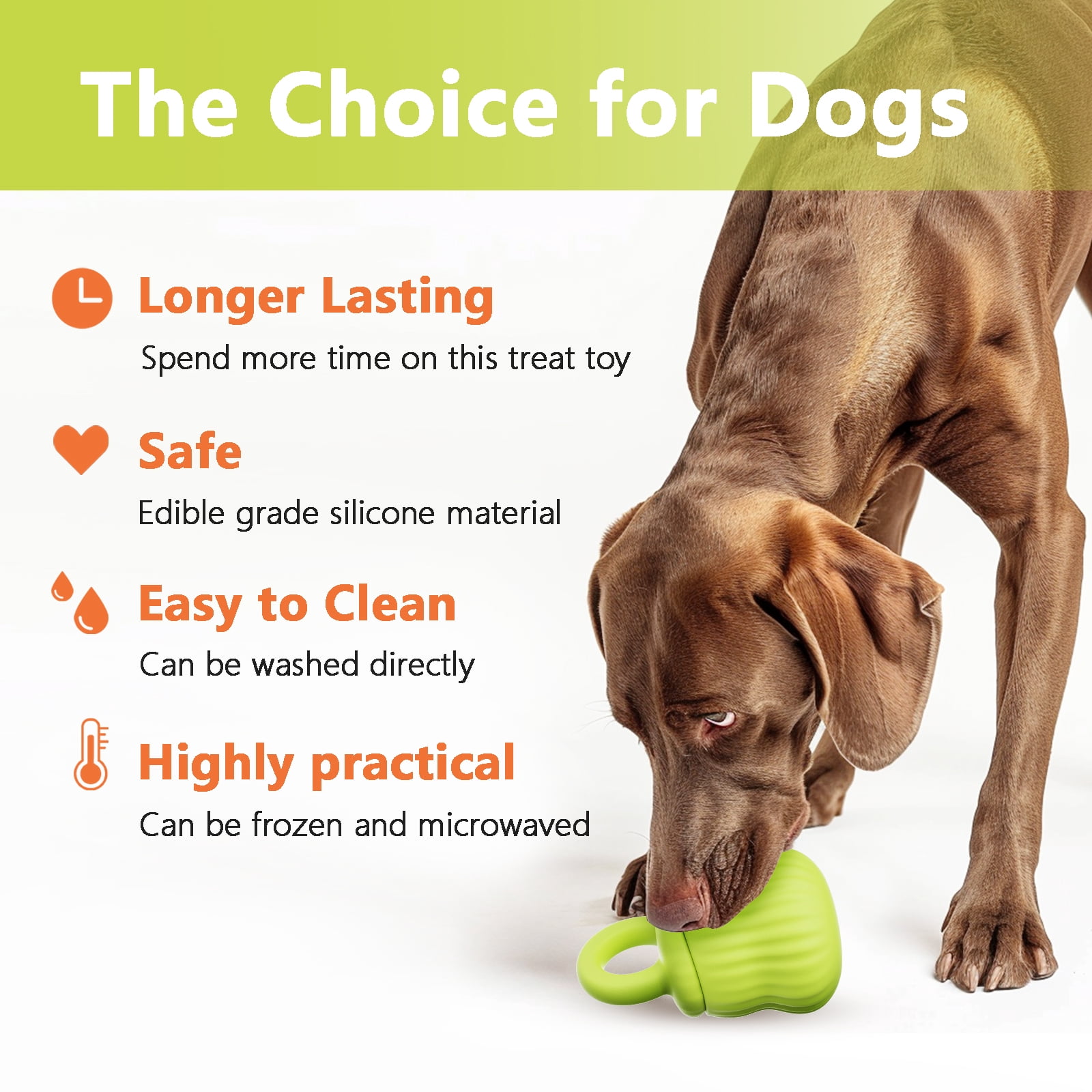 Yajisi Interactive Dog Treat Dispensing Toy, Resin Slow Feeder Puzzle for All Breeds, Light Green (6.3 inches / 16 cm)