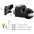 thumbnail image 3 of Infrared Motion Detector Wall Mount Indoor Outdoor Splashproof 180° 12m Black Body Infrared Sensor, 3 of 4