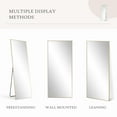 Bedroom Size Long Shatterproof Full Length Mirror 59x16 Inch, WallMounted or Leaning, Aluminum