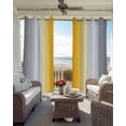 thumbnail image 4 of Orange Grey White Blackout Curtains 45 Inches Long for Bedroom, Farmhouse Ombre Color Modern Simple Thermal Insulated Room Darkening Black Out Window Curtain Panels Grommet Drapes for Living Room, 4 of 8