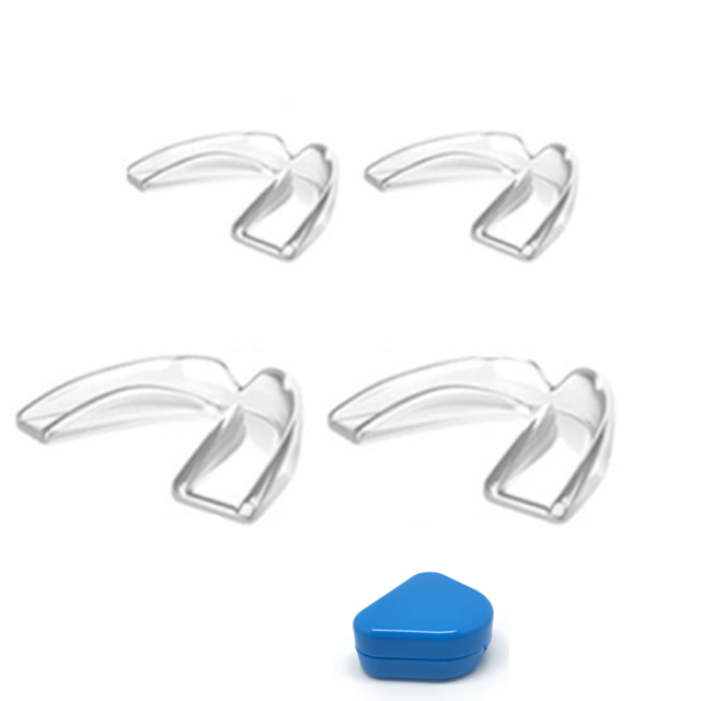 CHOK4Pcs Mouth Guard for Clenching Teeth at Night Custom-Fit Mouthguards for Grinding of Teeth Effective Night Mouth Guards for Teeth Grinding with Case