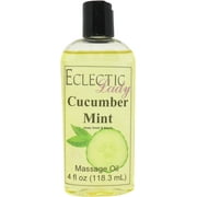 Cucumber Mint Massage Oil by Eclectic Lady, 4 oz, Sweet Almond Oil and Jojoba Oil