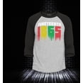 thumbnail image 2 of Shop4Ever Men's Juneteenth 1865 Dripping June 19th Raglan Baseball Shirt X-Small Heather Grey/Black, 2 of 4