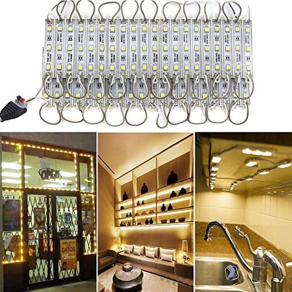 20 Ft Storefront Lights 40 Pieces Warm White 5050 LED Light Module,2 Set 5050 SMD 120 LED Module Store Front Window Sign Strip Light