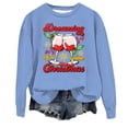 thumbnail image 1 of VBARHMQRT Chandail Néon Femme Décontracté Col Rond Noël Verre Flocon de Neige Imprimé Chandail à Capuchon, 1 of 3