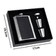 thumbnail image 2 of Juego de regalo de petaca, petacas para licor para hombres con funda de cuero negra, 2 of 5