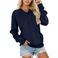 thumbnail image 3 of Women’S Sweatshirt Comdrip Sweatshirt for Women Fall Winter Tops Long Sleeve Shirts Oversized Tshirts Round Neck Sweatshirt Women Navy L, 3 of 4