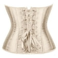 thumbnail image 5 of SNOWSONG Women's Bustier Corset Top Plus Size Satin Waist Cincher Overbust Bustiers 1PC Top Beige 3XL, 5 of 7