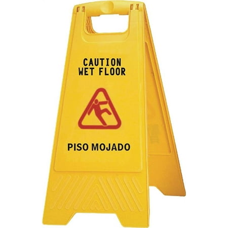 Chickasaw & Little Rock Broom Works Sign Wet Floor 2 Sided 628