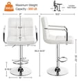 thumbnail image 6 of Yaheetech Set of 2 Adjustable Swivel Bar Stools with Backrests and Footrest, White, 6 of 7