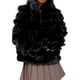 thumbnail image 2 of Chaqueta de Piel Sintética para Mujer, Abrigo Corto Abullonado de Larga, Abrigo Cálido de Invierno. Negro S, 2 of 9