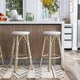 thumbnail image 4 of Furniture of America Tropaz Set of 2 26-in Outdoor Metal Bar Stool, White, 4 of 8