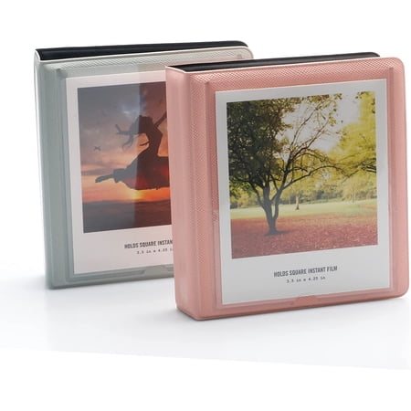 2 Pack 33 Pockets Photo Album for Polaroid Instant Camera,Suit for 3.5 in x 4.25 in Photos,PVC Material