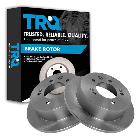 TRQ Rear Brake Rotors Set Solid Fits Select 2007-2010 Hyundai Elantra