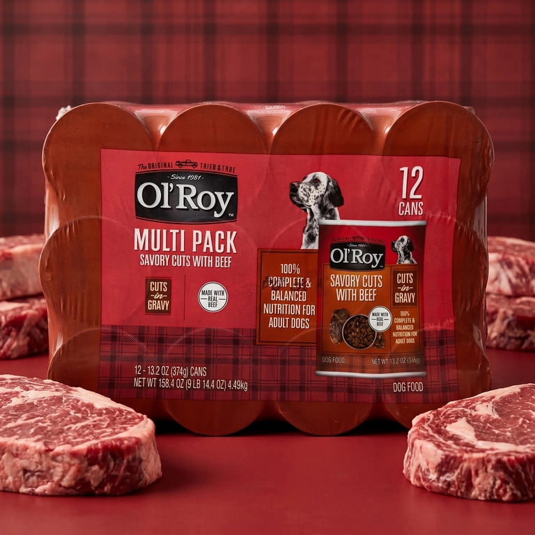 Ol' Roy Savory Cuts with Beef in Gravy Wet Dog Food 13.2 oz Cans