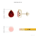 thumbnail image 2 of ANGARA Bezel-Set Pear Lab Grown 3.8 Ct Ruby Solitaire Stud Earrings for Women in 14K Yellow Gold (Size-9x7mm) | July Birthstone, Anniversary, Jewelry Gift for Women | Lab-Grown Ruby Earrings, 2 of 6