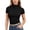 AC03-Black, variant on Womens Fashion Mock Turtle Neck Short Cap Sleeve Shirts Slim Fit Dressy Casual Tight Crop Tops Y2K 2026 Summer Light Blue 2XL