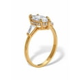 thumbnail image 2 of PalmBeach Jewelry 3.12 TCW Marquise With Baguettes Cubic Zirconia 14k Yellow Gold-Plated Sterling Silver Engagement Ring, 2 of 5