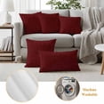 thumbnail image 5 of 2 Pack Outdoor Waterproof Throw Pillow Covers,Classic Solid Dark Red Decorative Square Pillow Case Patio Pillowcases for Chair Couch Sofa 16x16in, 5 of 9