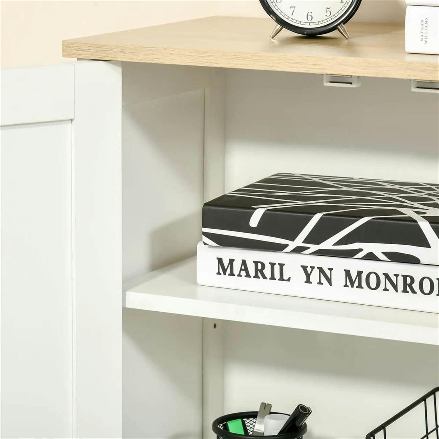 Demi Bonn 31" Storage Cabinet, Dual Door Cupboard with 2 Adjustable Shelves, Living Room, Bedroom, Hallway, Space-Saving Storage, White