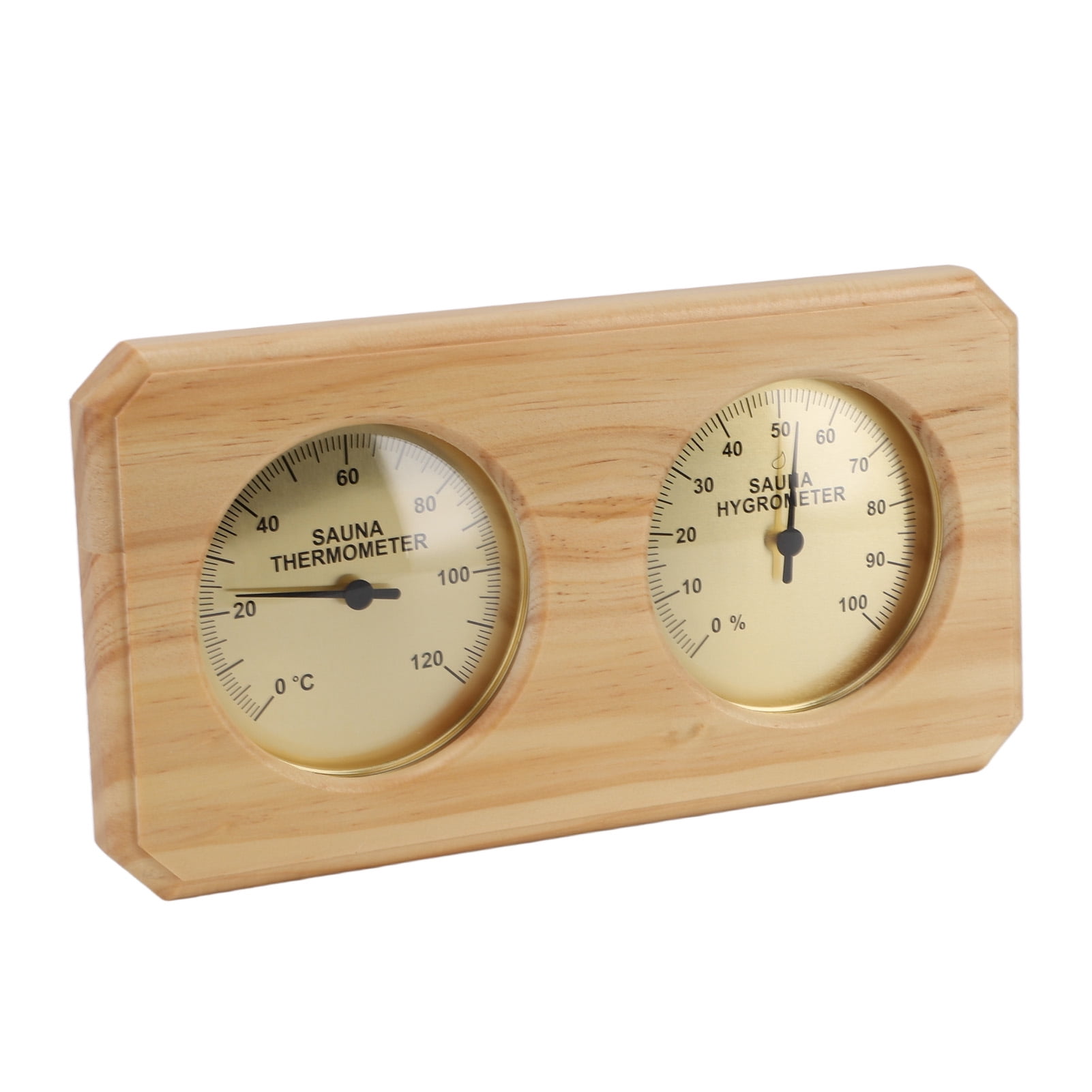 Nieyigj 2 in 1 Wooden Sauna Thermometer and Hygrometer Gold Frame Indoor Humidity Temperature Gauge Measurement for Hotel Home Spa Room Accessories (10.63 inches / 27 cm) [cite: 2, 9]