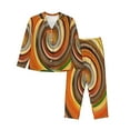 thumbnail image 1 of Balery Colorful Swirl Conjunto de Pijama con Estampado para Mujer, Conjunto de Dos Piezas con Manga Larga, Ropa de Dormir Suave con Bolsillos, Pijamas Cómodos-X-Large, 1 of 7