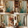 thumbnail image 6 of Teal Brown Abstract Shower Curtain, Waterproof Shower Curtains for Bathroom, Vintage Mottled Gradient Modern Art Washable Fabric Bathtub Curtain Set Bath Decor with 12 Hooks Long 72"x84", 6 of 8
