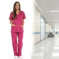 thumbnail image 5 of Six Pocket Women's Medical Scrubs Set with V-Neck Top, 5 of 5