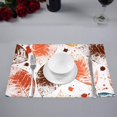 thumbnail image 2 of EREHome Set de 4 Sets de Table Aquarelle Feuilles d'Automne, Protecteur de Table 12x18 Pouces, 2 of 5