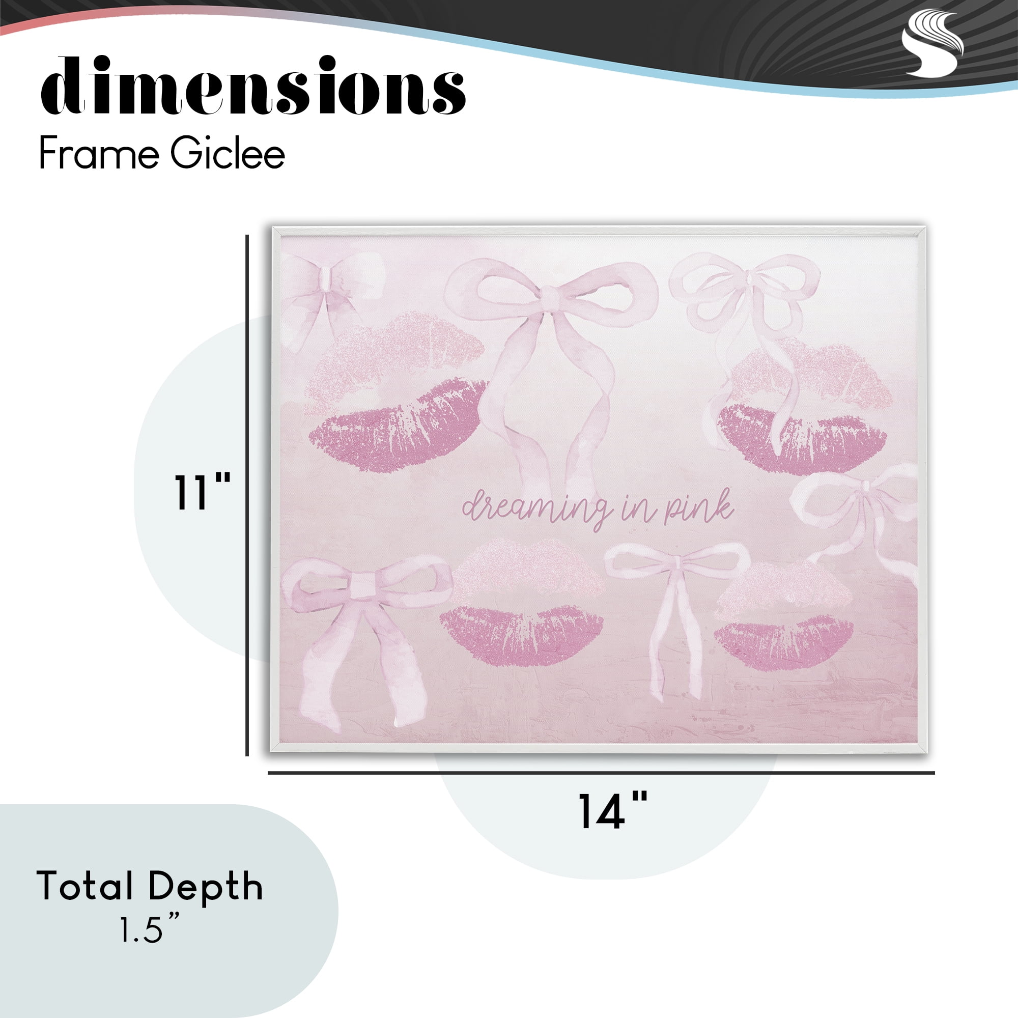 Dreaming In Pink White Framed Giclee Art, design by Kim Allen