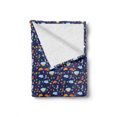 thumbnail image 2 of Rain Soft Flannel Fleece Throw Blanket, Funny Childish Pattern with Rain Motifs Boots Clouds Green Leaves Colorful Flowers, Cozy Plush for Indoor and Outdoor Use, 50" x 70", Multicolor, by Ambesonne, 2 of 6