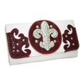 thumbnail image 1 of 7.5 x 4.5 in. Western Rhinestone Fleur De Lis Trifold Wallet, White, 1 of 1