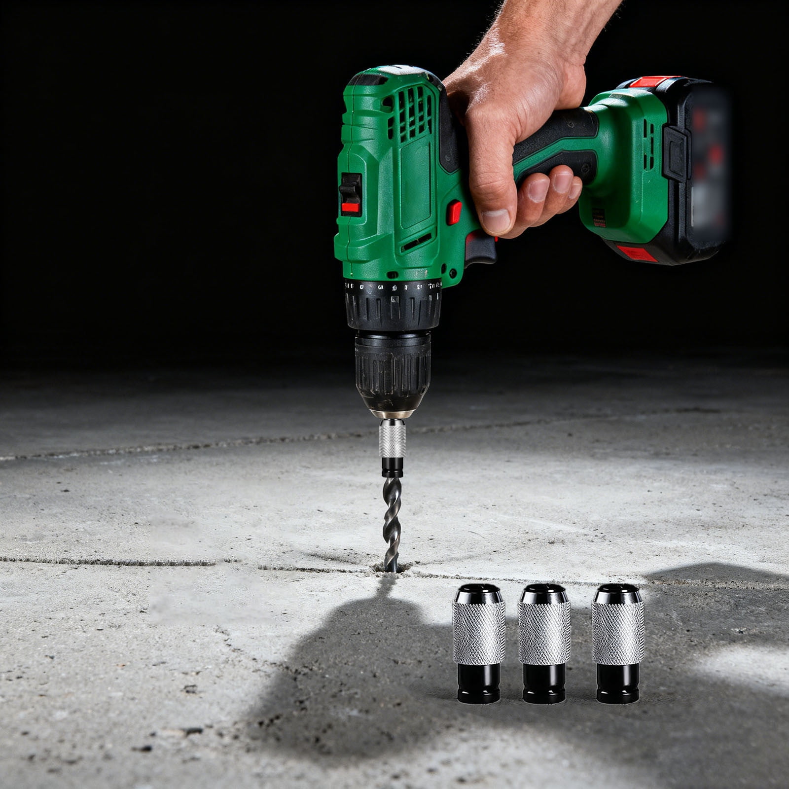 Rotary Hammer Adapter with Impact Drill Bits Set, 5PCS Multi-functional Electric Hammer to Drill Converter with Adapter and 4 Hammers Bits, Quick Release Adapters Converter for Drills Wrench