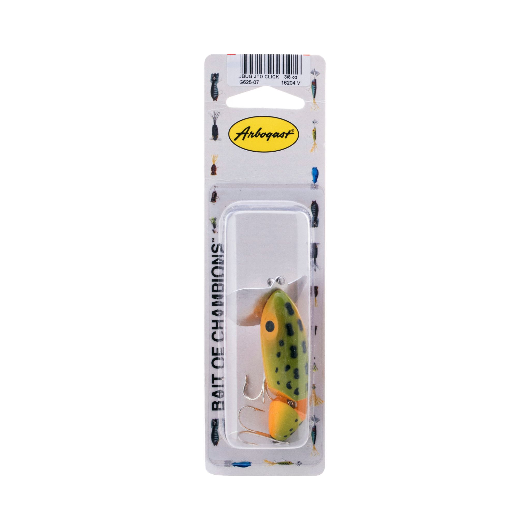 Arbogast Jitterbug Clicker Topwater Baits 2 Frog White Belly 1/4