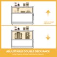 thumbnail image 3 of Dextrus 36'' x 12'' 2-Tier Adjustable Stainless Steel Overshelf with Hooks, Kitchen Prep Table for Restaurants and Workshops, 3 of 5