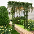 thumbnail image 3 of Tobuy Garden Arbor Decorative Metal Garden Arch w/ Trellises for Climbing Plant Vine Rose, 3 of 10