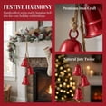 thumbnail image 6 of FeiBiQiuBi 3 Bell Cluster Red Metal Christmas Ornaments, 19.7" Vintage Hollow Cutout Hanging Iron Bells with Jute Rope, Rustic Holiday Tree Decorations for Xmas Wreath, Garland, Home Decor, 6 of 8