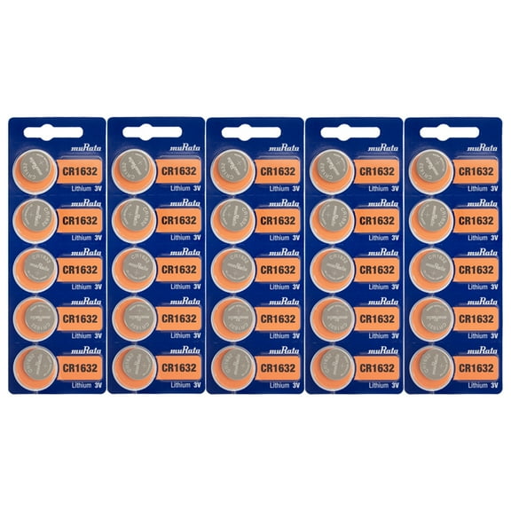 Murata CR1632 3V Lithium Battery 5PACK X (5PCS) - 25 Pack