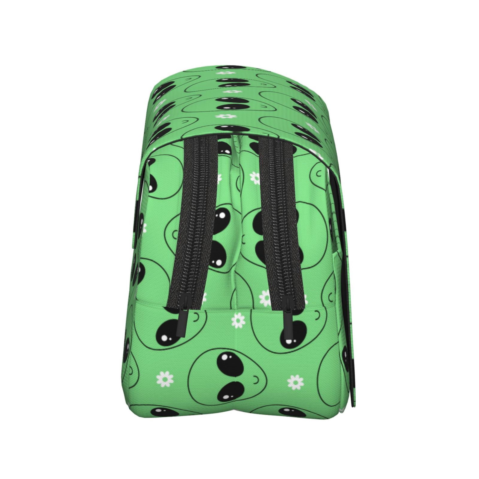 Rateoe alien cartoons Pattern Double Clamshell Pen Case, Storage Organizer with Two Zipper Compartments– Holds Up to 50 Pencils & Pens