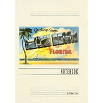 Vintage Lined Notebook Greetings from Miami Beach, Florida (Paperback)