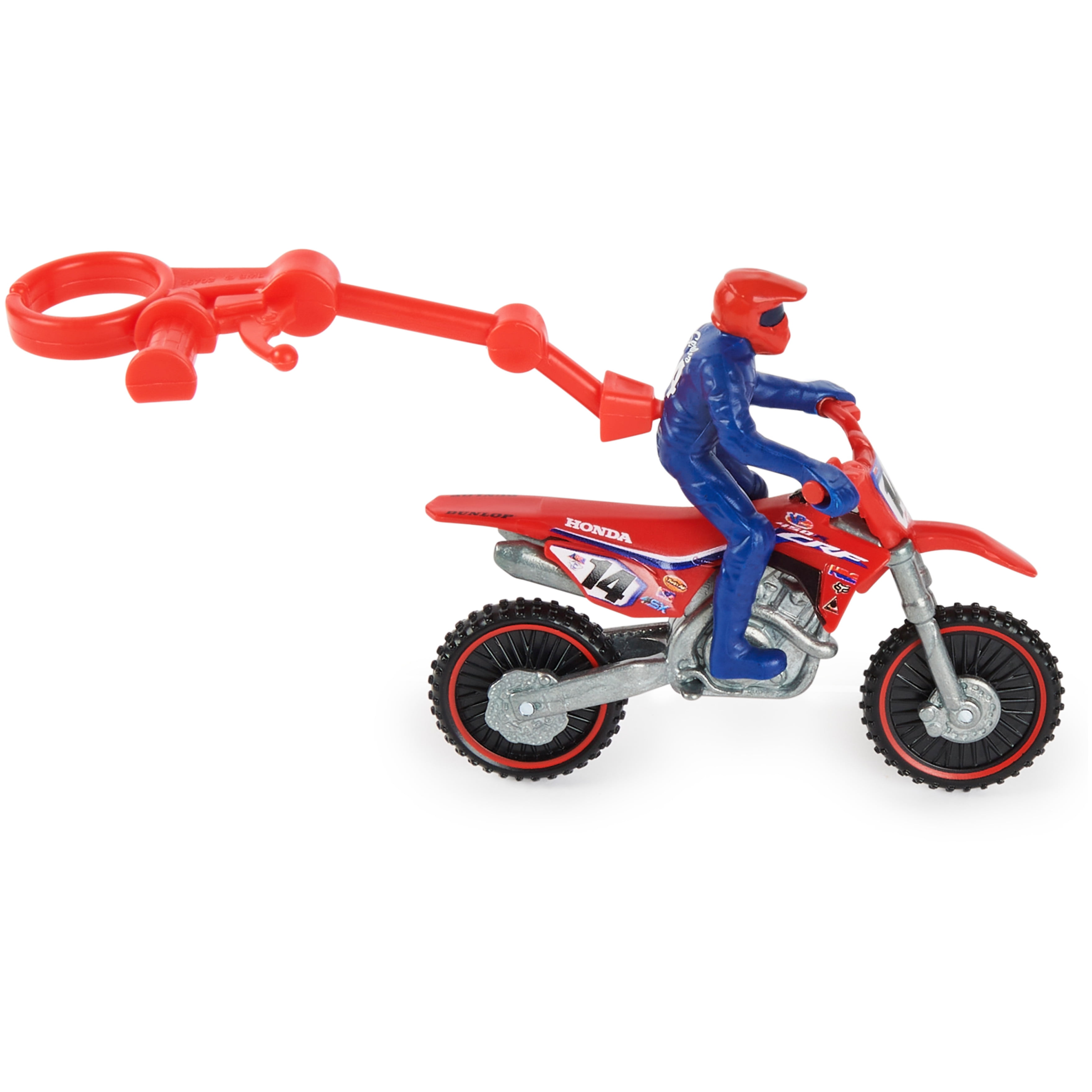Supercross, Authentic 5-Pack of 1:24 Scale Die-Cast Motorcycles with Rider  Figure, Toy Moto Bike for Kids and Collectors Ages 3 and up, Small