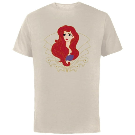 Disney Princess Ariel Modern Art Deco Style - Short Sleeve Cotton T-Shirt for Adults - Customized-Natural