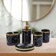 thumbnail image 4 of de accesorios de , 5 piezas, dispensador de loción con soporte para cepillo de con apariencia de mármol, 2 vasos - Negro BLESIY Plato de jabón de baño, 4 of 8