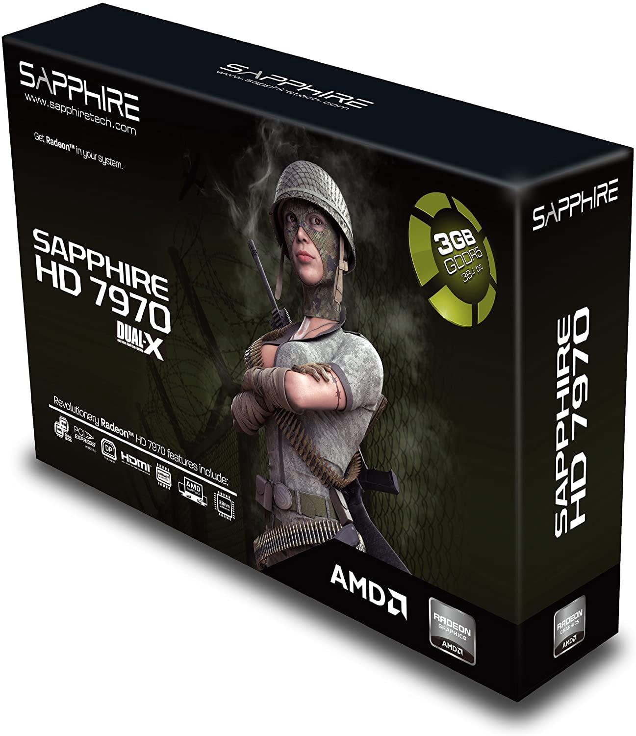 Sapphire Radeon HD 7970 3GB DDR5 DL-DVI-I/SL-DVI-D/HDMI/DP PCI-Express Graphics Card 11197-11-40G