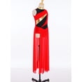 thumbnail image 3 of Moggemol Robe de Danse Sans Manches pour Filles Robe de Danse Contemporaine Fendue Longue Jupe Rouge 10, 3 of 7