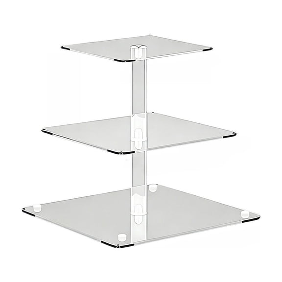 Cupcake Stand, 3 Tier Square Cupcake Stand, Clear Acrylic Cupcake Tower, Tiered Cupcake Holder, Dessert Stands for Party, Wedding, Birthday - 7.8''H