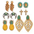 thumbnail image 1 of 6 pares de pendientes de aleación de moda, pendientes de tuerca, accesorio de joyería decorativo, 1 of 5