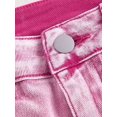 thumbnail image 3 of Pink Bow-Adorned Denim Mini Skirt With White Ribbon Pocket Details, 3 of 8