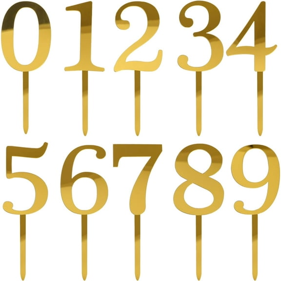 0-9 Number For Cake Topper, Acrylic Number Cake Toppers for Celebration