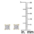 thumbnail image 4 of Precious Stars 14K Yellow Gold Cubic Zirconia 4-mm Princess-cut Screwback Earring Studs, 4 of 6